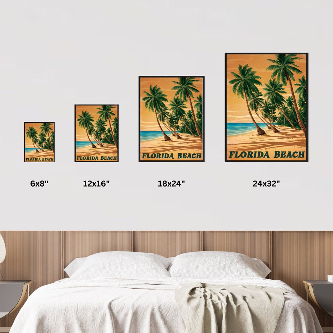 Florida Beach Palm Grove Sunny Day Retro Bold Vintage Travel Poster - Image 4