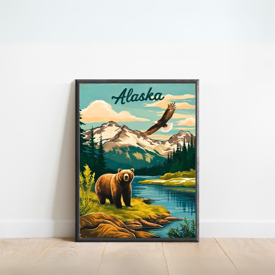 Alaska Vintage Travel Poster, Alaska Art Print