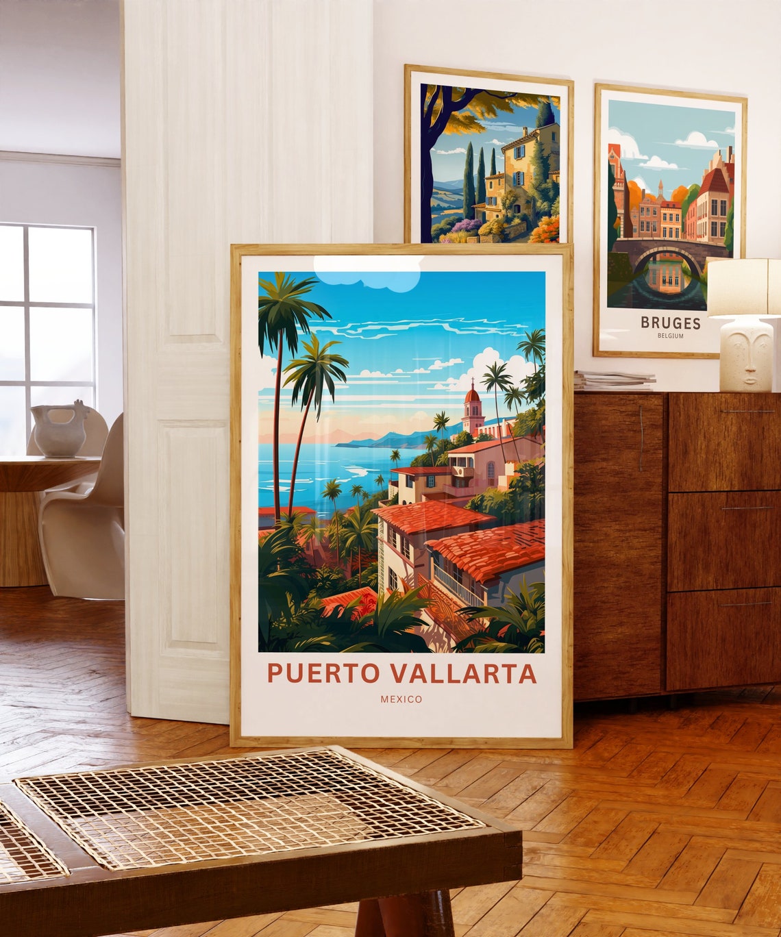 Puerto Vallarta Travel Print Puerto Vallarta Poster Mexico Wall Art Framed Present Gift Mexico Decor Present Customize Your Text - Image 5