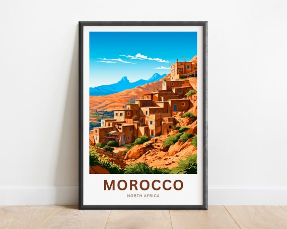 Morocco Travel Print Morocco Poster North Africa Wall Art Framed Present Gift North Africa Present