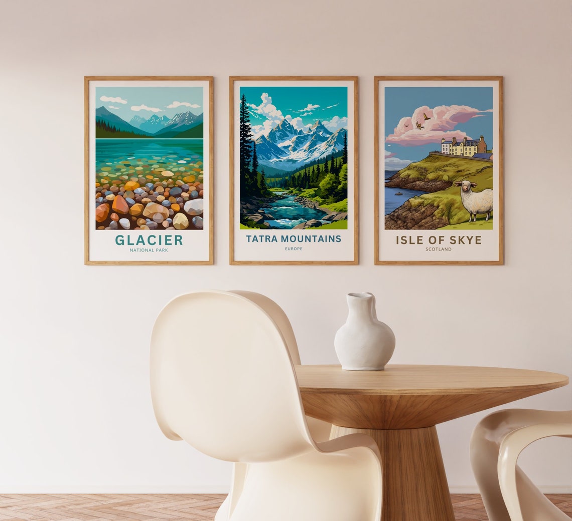Tatra Mountains Europe Snowcapped Peaks Pine River Valley Poster - Image 3