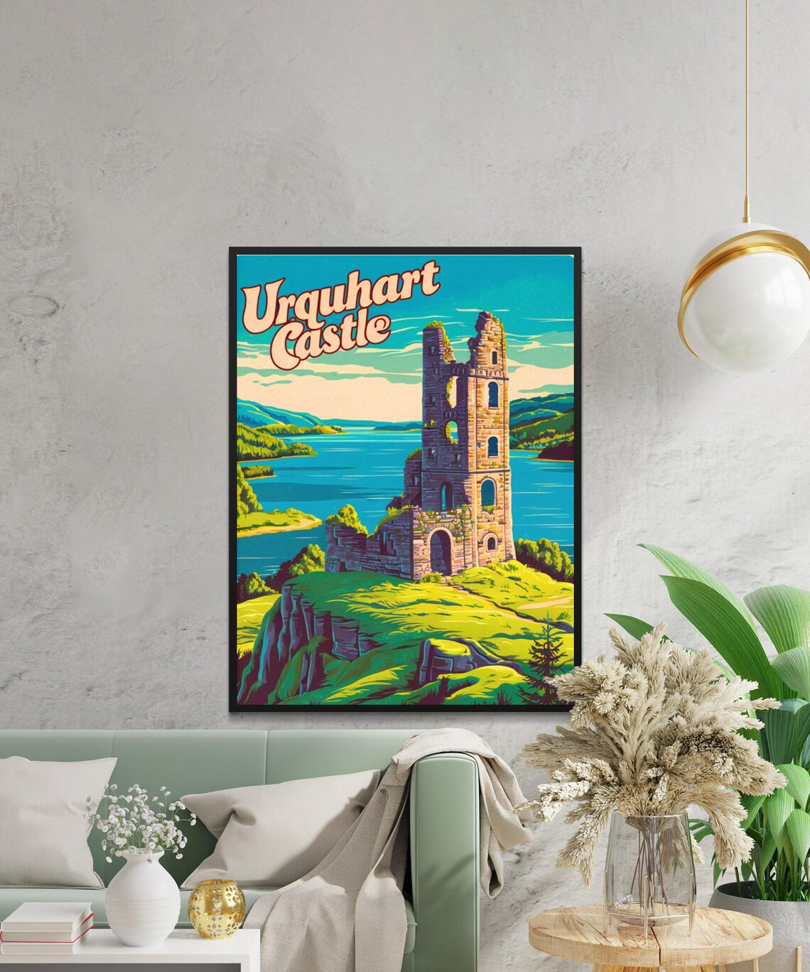 Urquhart Castle Scotland Vintage Travel Poster Loch Ness Tower Ruins - Image 2