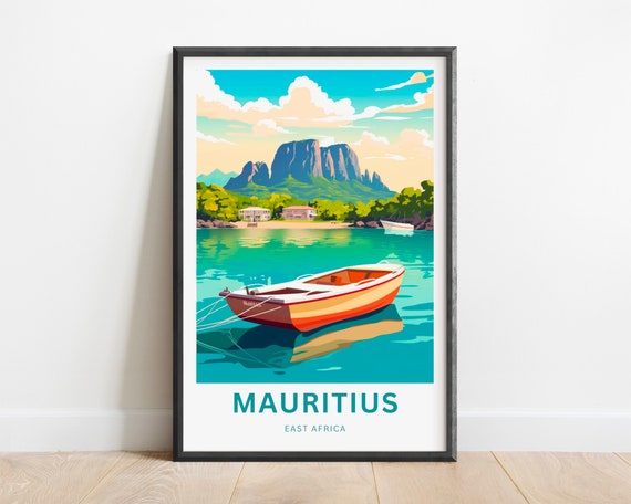 Mauritius Travel Print Mauritius Poster Africa Wall Art Framed Present Gift Africa Present