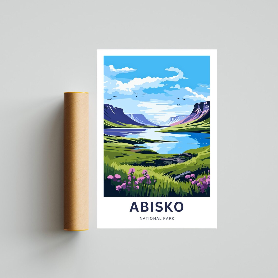 Abisko National Park Sweden Lake Mountain Personalized Travel Poster - Image 4