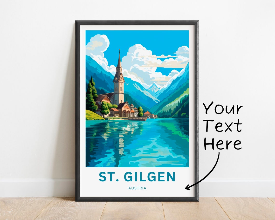St. Gilgen Personalized Lake Reflection Church Travel Poster