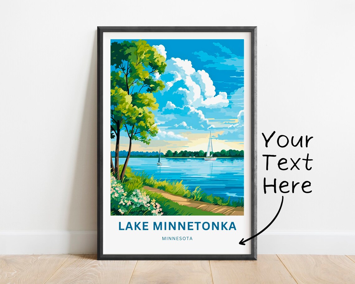 Lake Minnetonka Minnesota Sailboats and Summer Sky Scene Poster