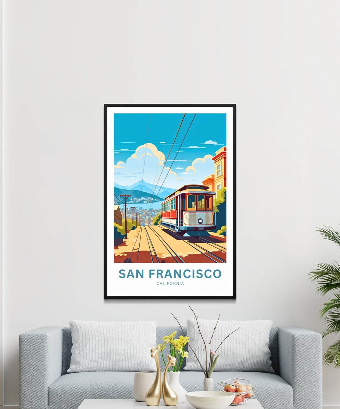 San Francisco California Classic Cable Car Hills Street Poster - Image 2