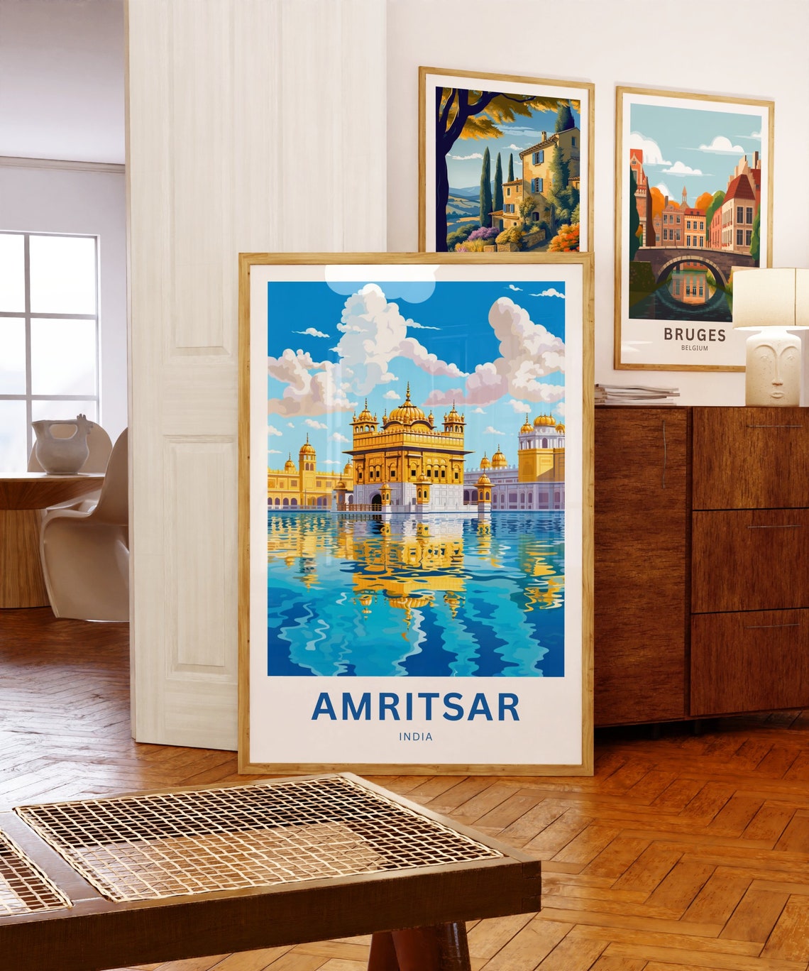 Amritsar India Golden Temple Serene Water Reflections Poster - Image 5
