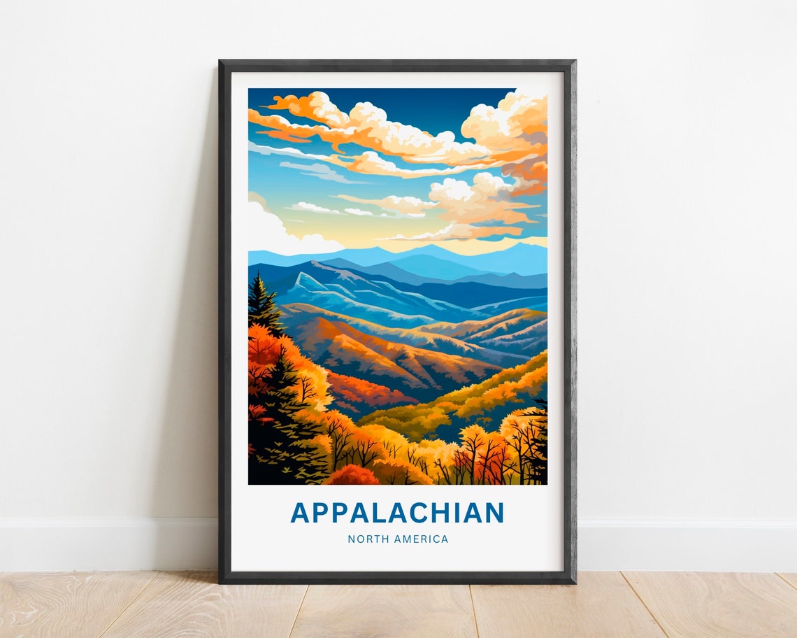 Appalachian Mountains Fall Foliage Blue Ridge Sunset Vista Poster
