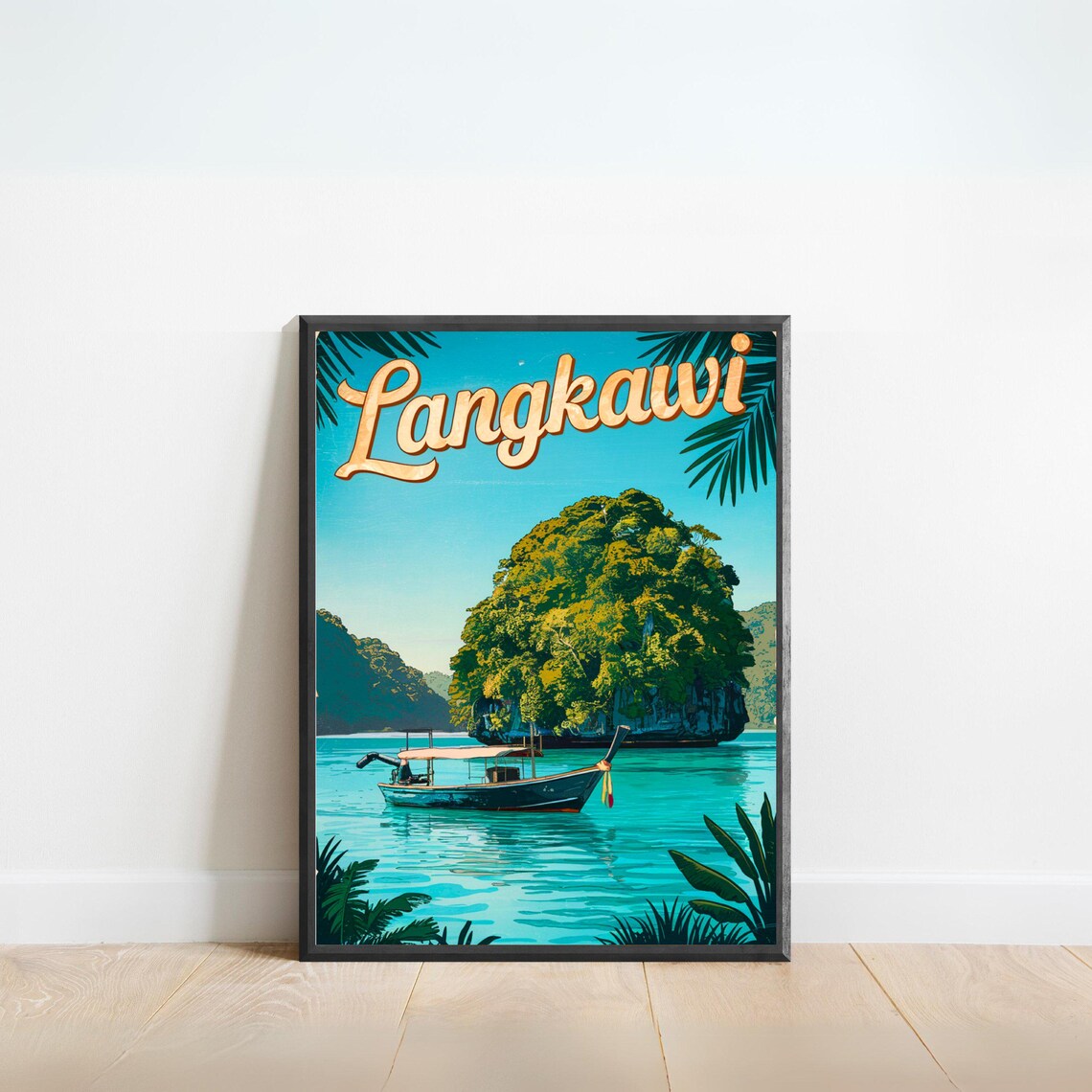 Langkawi Malaysia Island Beach Vintage Poster Turquoise Water Art