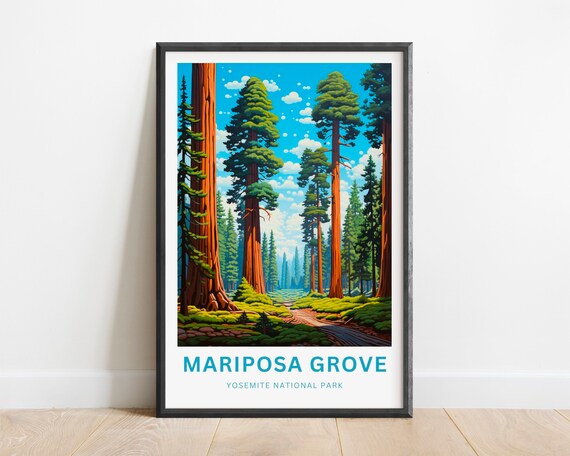 Mariposa Grove Yosemite National Park Giant Sequoia Forest Travel Poster