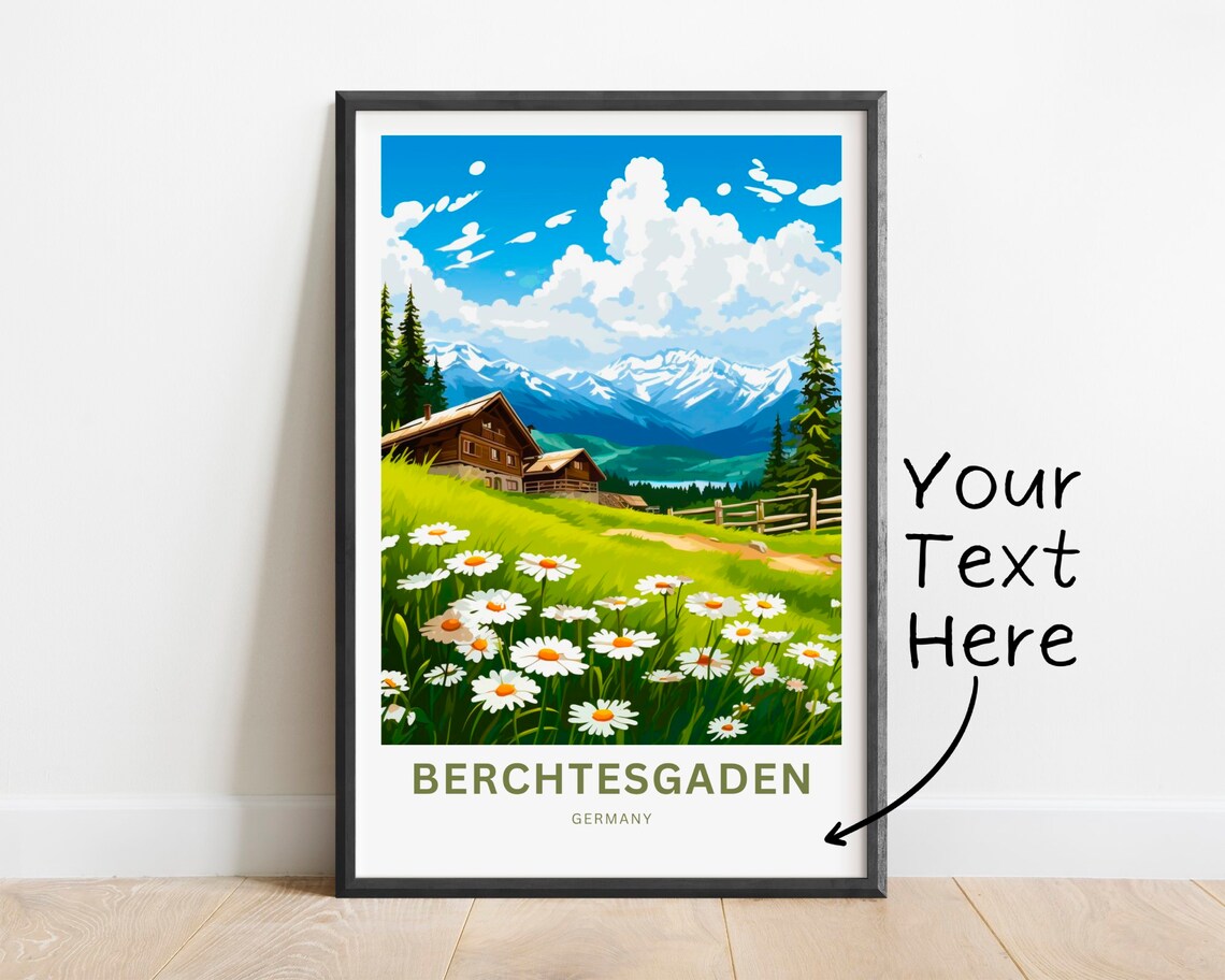 Berchtesgaden Germany Alpine Chalet In A Blooming Daisy Meadow Poster