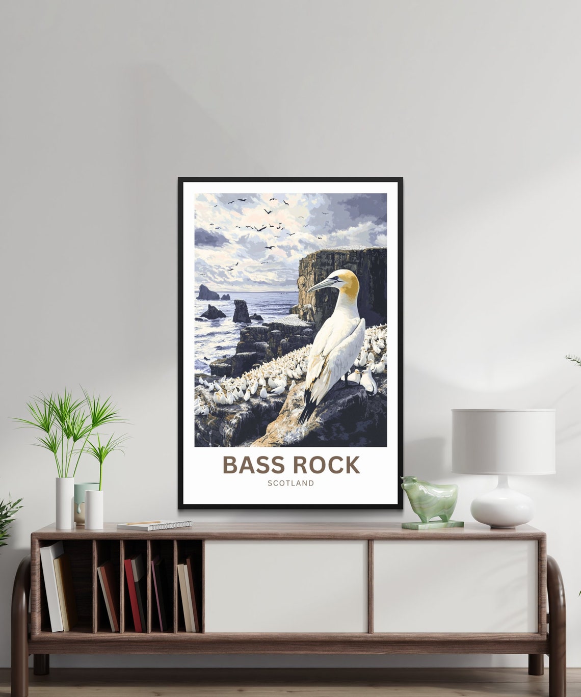 Personalized Bass Rock Scotland Gannet Colony Sea Cliff Poster - Image 3