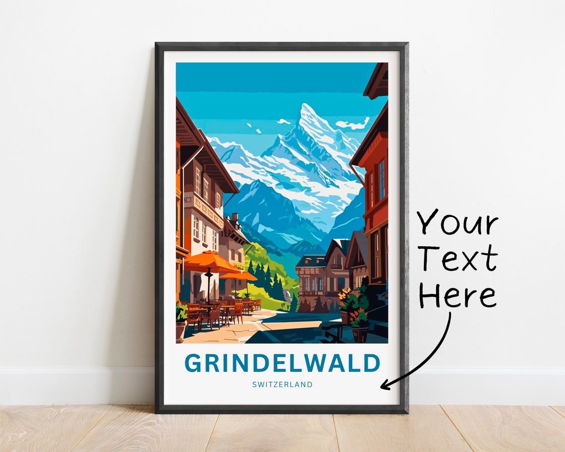 Personalized Grindelwald Switzerland Village Street Custom Poster