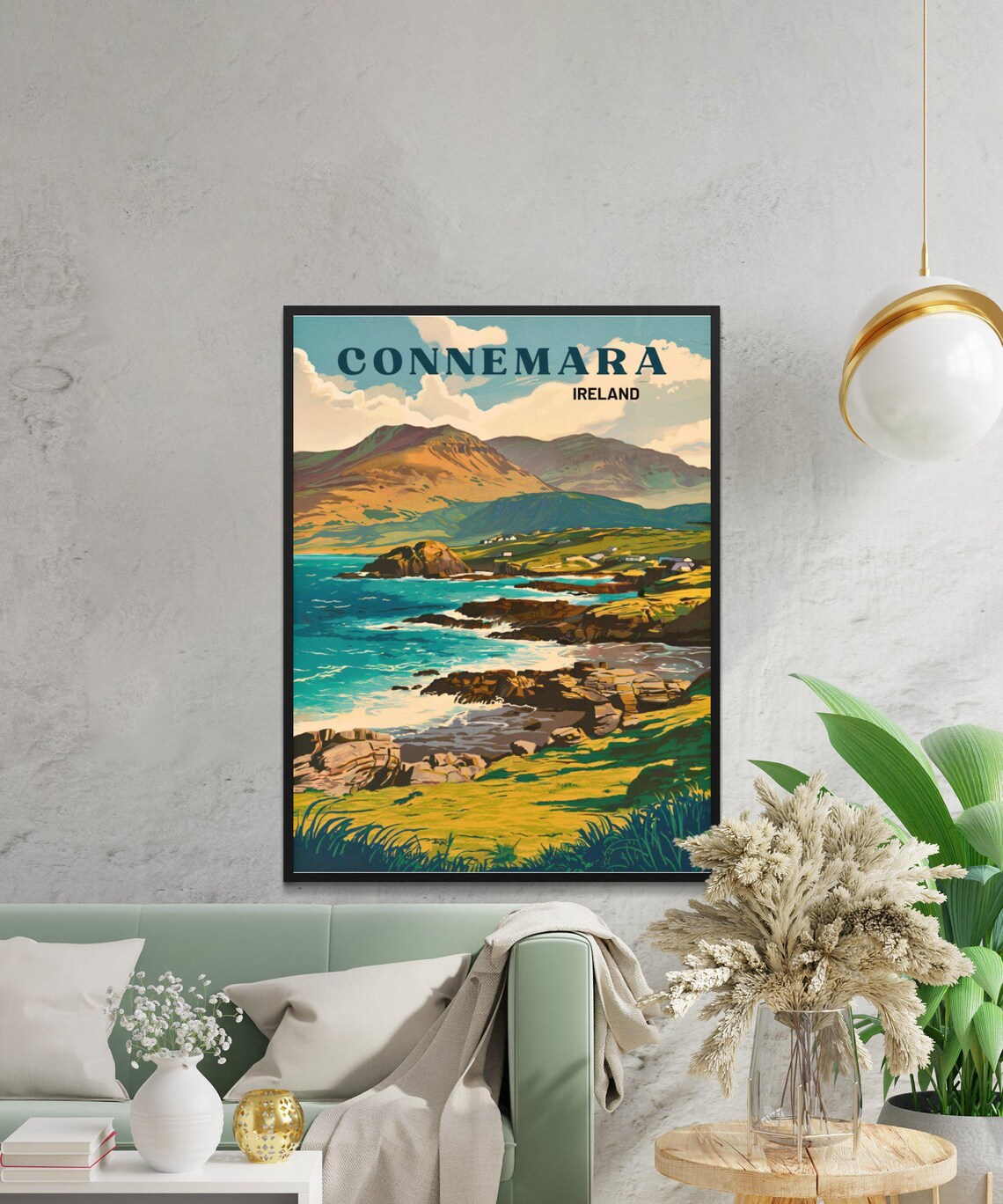 Connemara Ireland Rugged Coastline Vintage Rocky Cliffs Travel Poster - Image 2