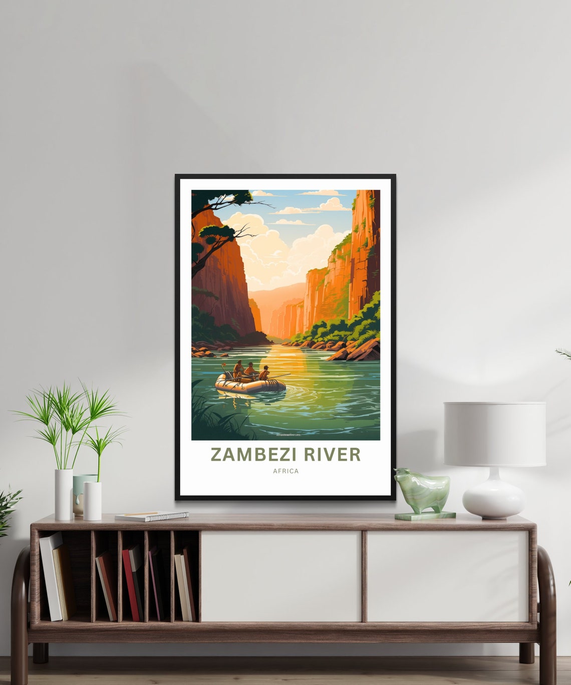 Zambezi River Africa Canyon Raft Adventure Personalized Travel Poster - Image 2
