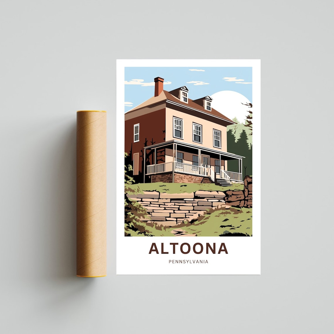 Altoona Pennsylvania Charming Historic House Vintage Travel Poster - Image 4