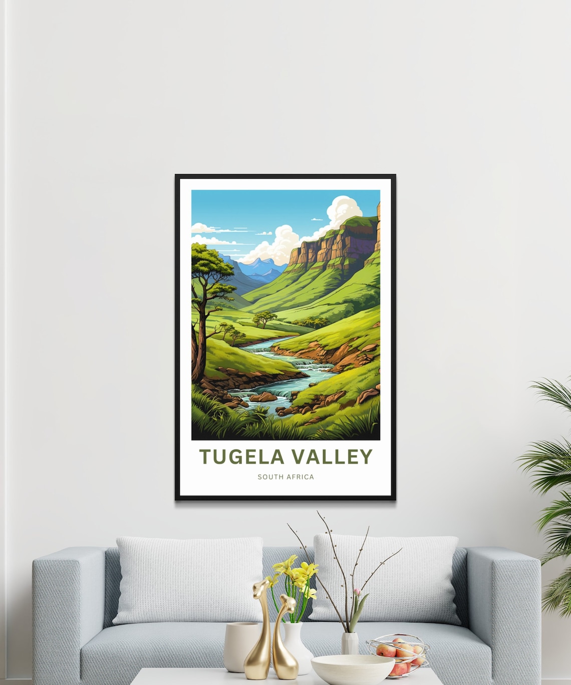 Tugela Valley South Africa Mountain Gorge River Cliffs Travel Poster - Image 3