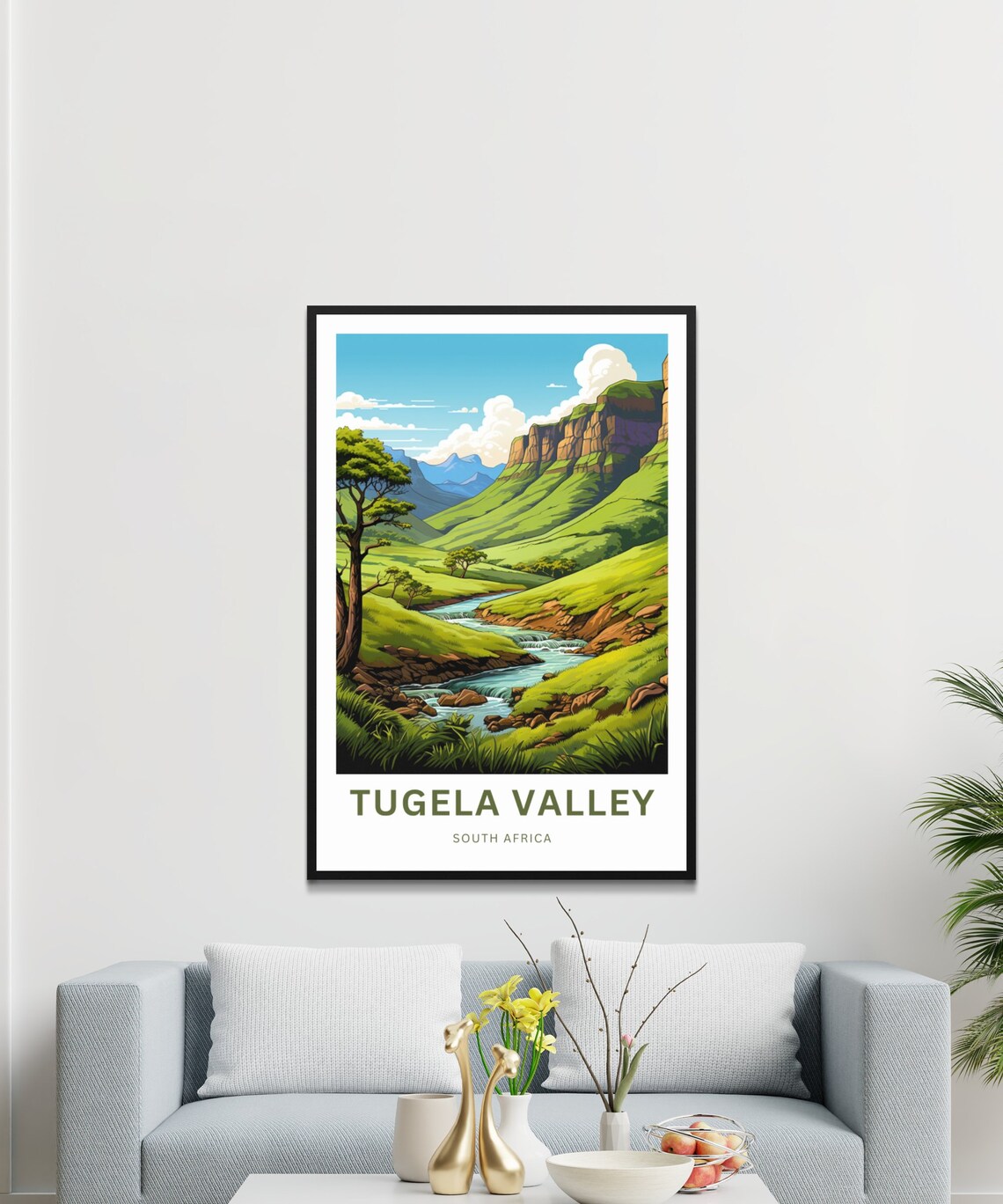Tugela Valley South Africa River Gorge Steep Cliffs Travel Poster - Image 3