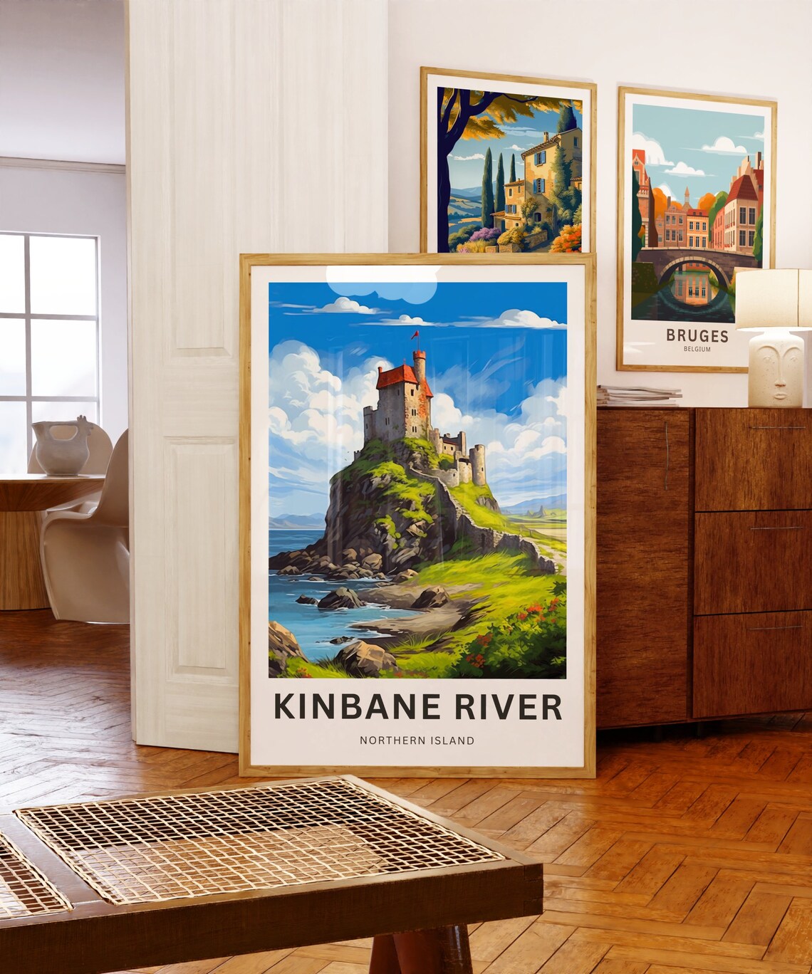 Kinbane River Northern Ireland Coastal Castle Sea Cliffs Travel Poster - Image 5