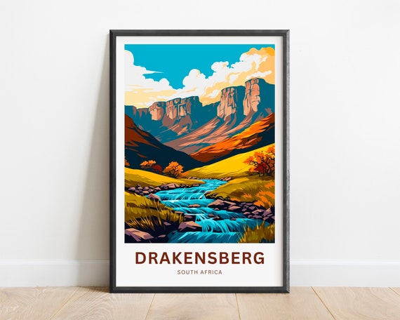 Drakensberg Travel Print Drakensberg Poster South Africa Wall Art Framed Present Gift South Africa Present