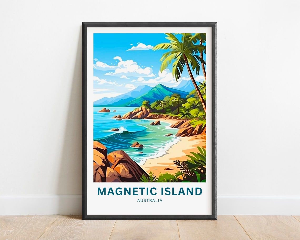 Magnetic Island Australia Tropical Beach Waves Travel Poster