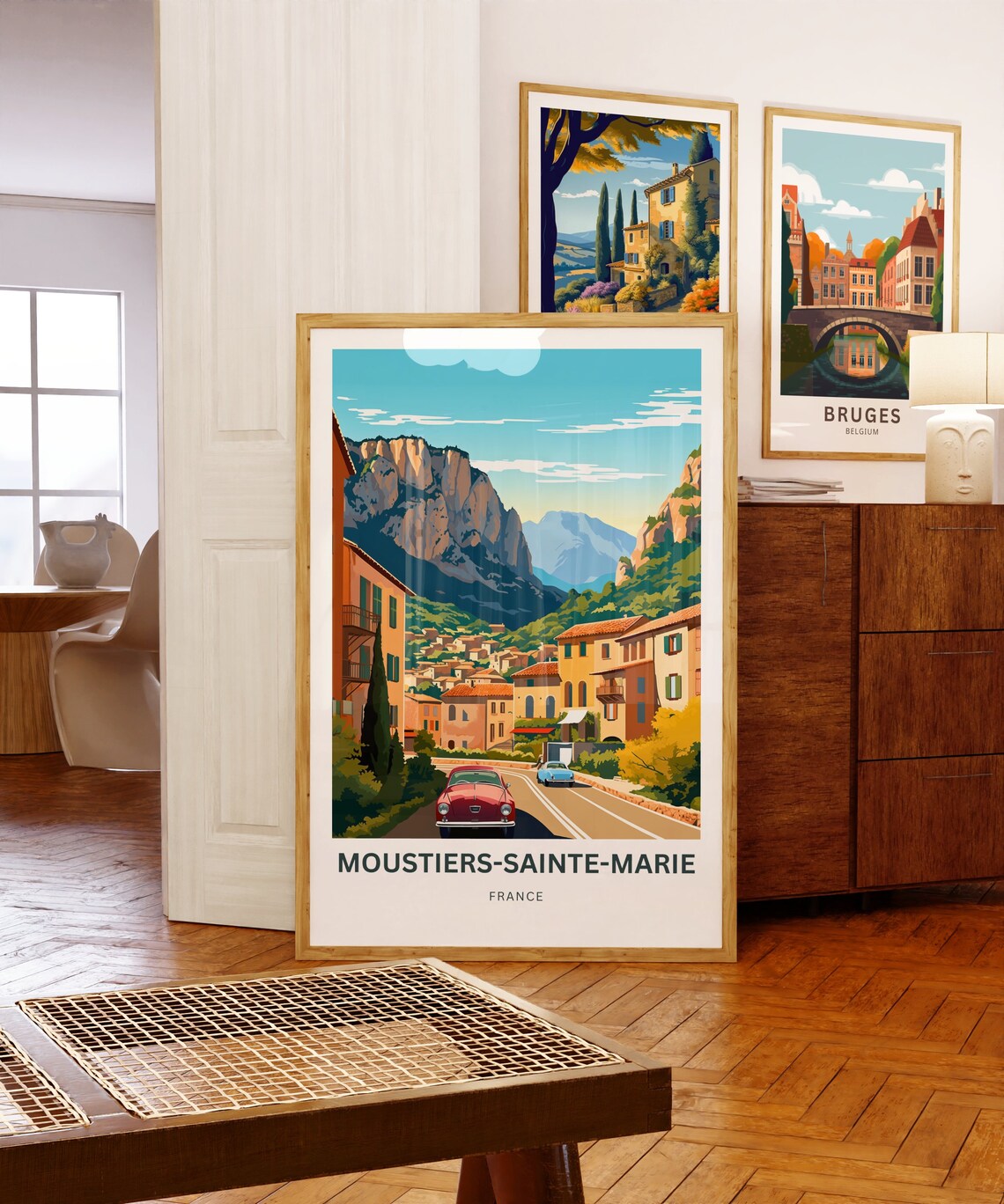 Moustiers-Sainte-Marie France Village Road Vintage Cars Travel Poster - Image 5