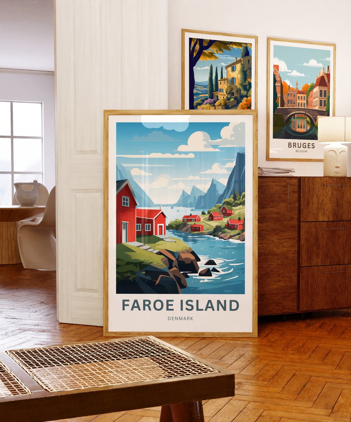 Faroe Island Denmark Rocky Shore Fjord Vintage Travel Poster - Image 5