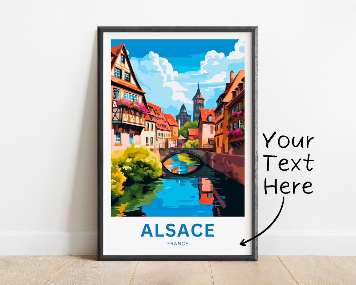 Personalized Alsace Travel Poster, France Gift