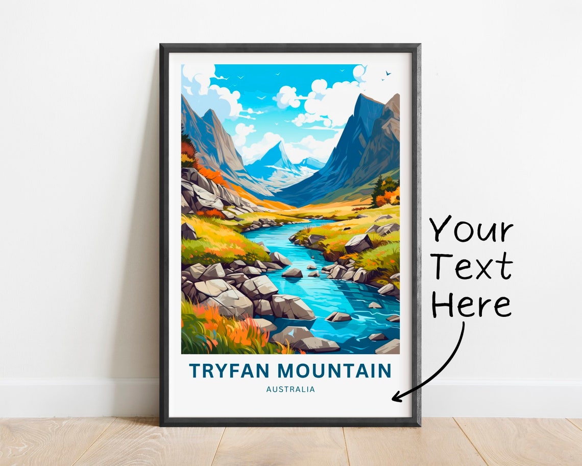 Tryfan Mountain Australia Valley Stream Personalized Poster Art