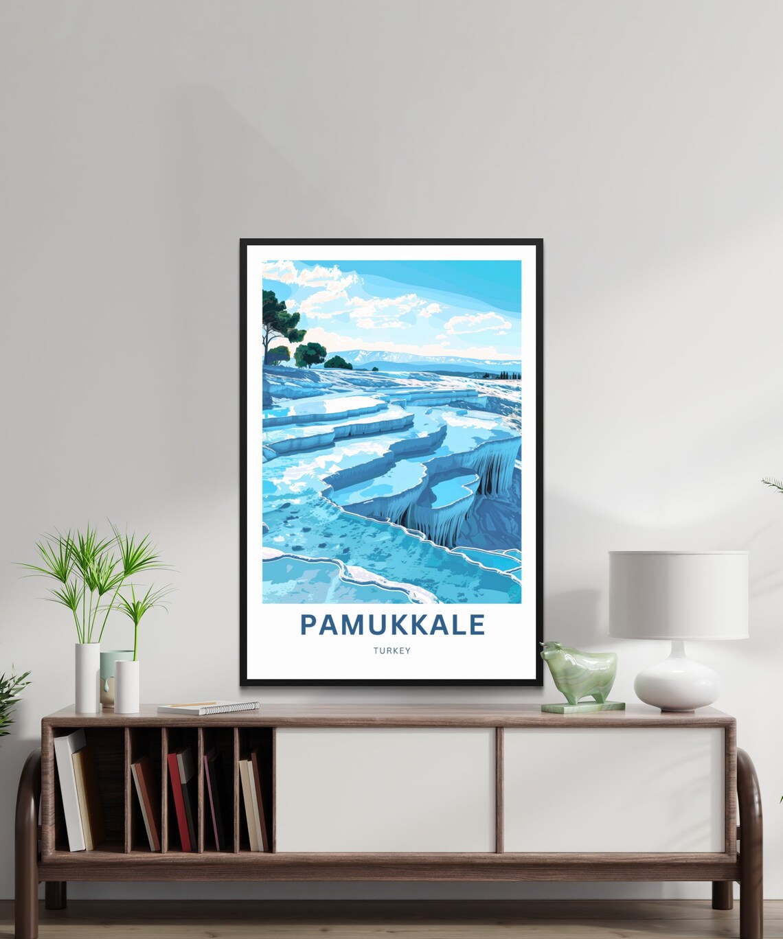 Pamukkale White Terrace Pools Valley View Turkey Travel Poster Decor - Image 2