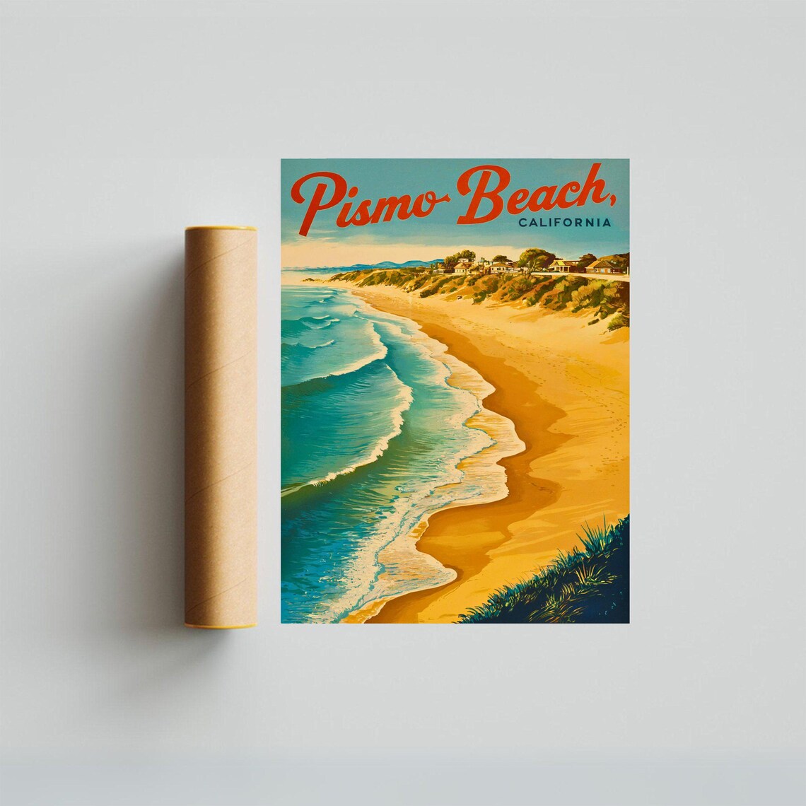 Pismo Beach California Retro Waves Sandy Shore Travel Poster - Image 4
