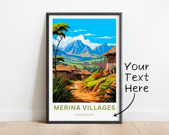 Personalized Merina Villages Travel Print Merina Villages Madagascar Poster Africa Wall Art Framed Present Gift Madagascar Present