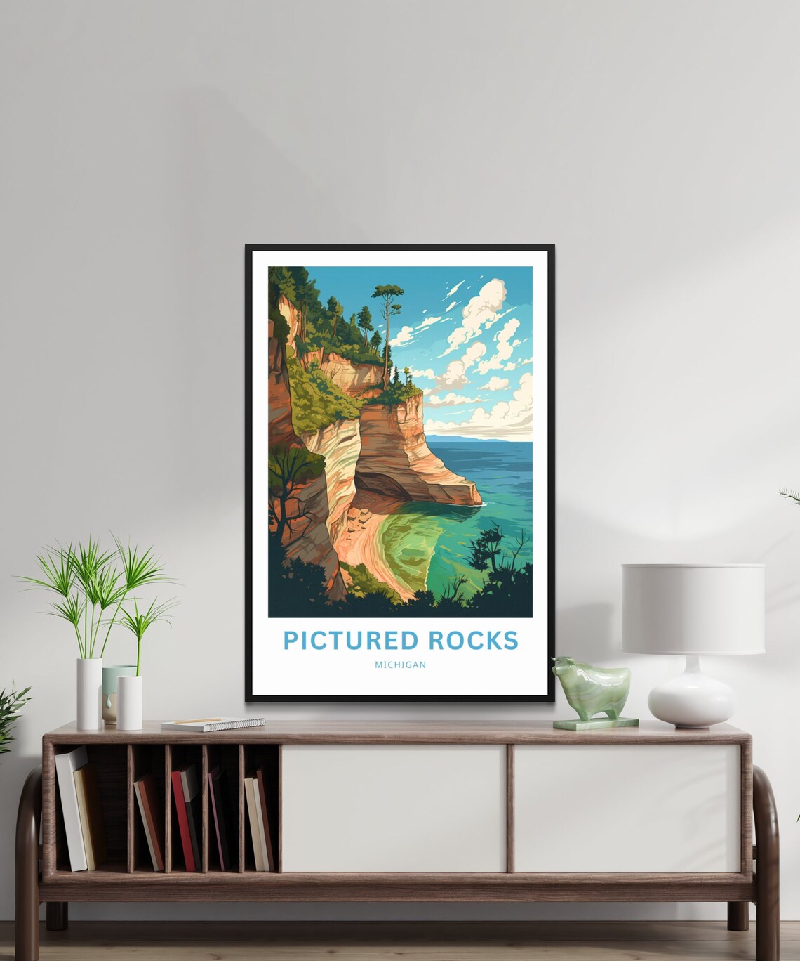 Pictured Rocks Travel Poster, Michigan Wall Art - Image 2