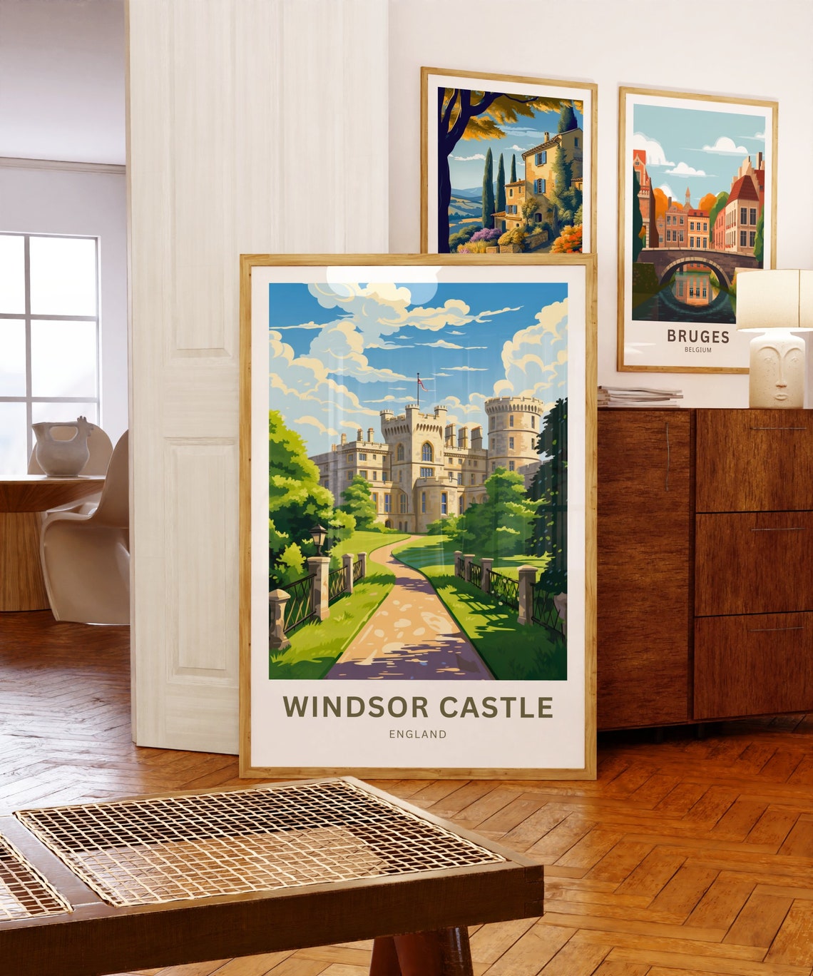 Windsor Castle England Royal Residence Sunny Gardens Travel Poster - Image 5