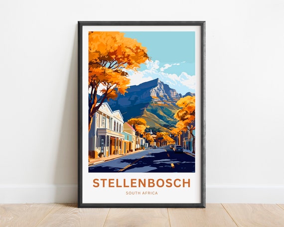 Stellenbosch Travel Print Stellenbosch Poster South Africa Wall Art Framed Present Gift South Africa Present