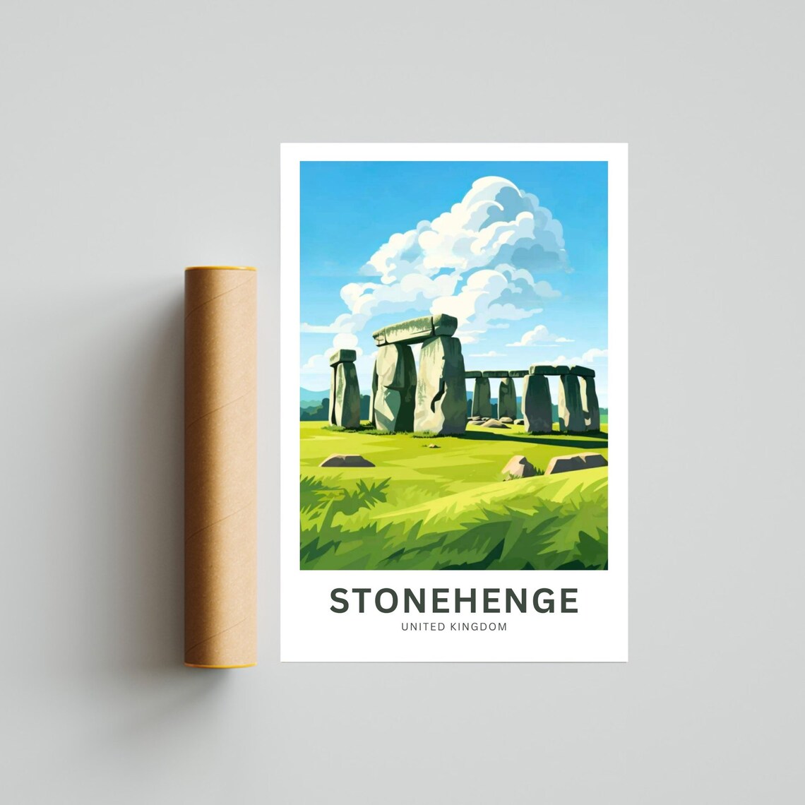 Stonehenge Travel Poster, United Kingdom Wall Art - Image 4