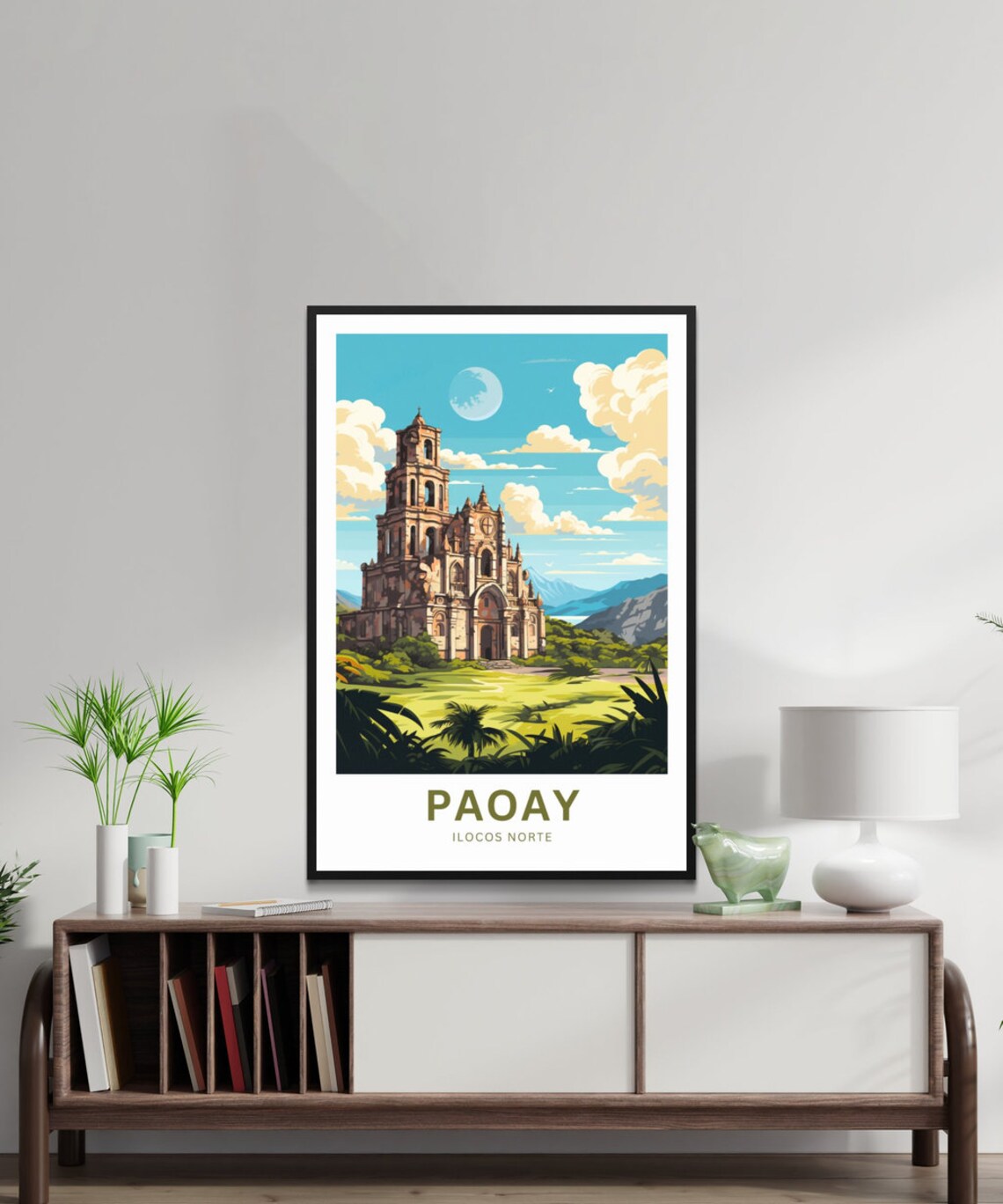Paoay Ilocos Norte Colonial Church Tropical Landscape Poster - Image 2