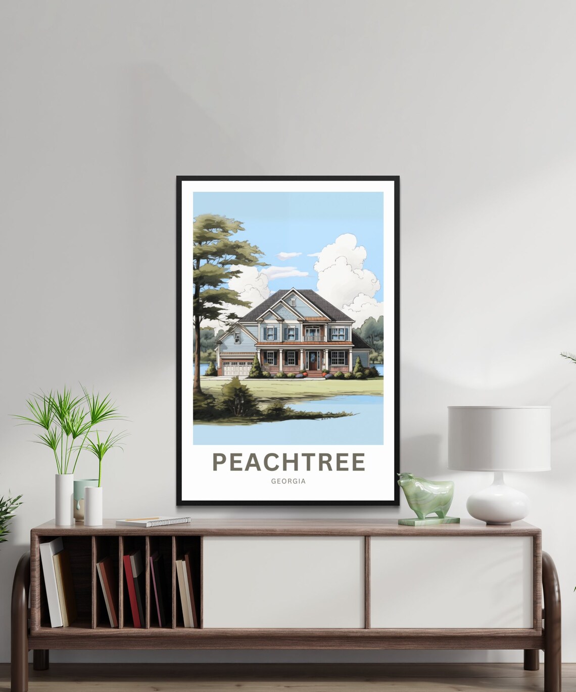 Personalized Peachtree Georgia Lake House Vintage Travel Poster Gift - Image 2