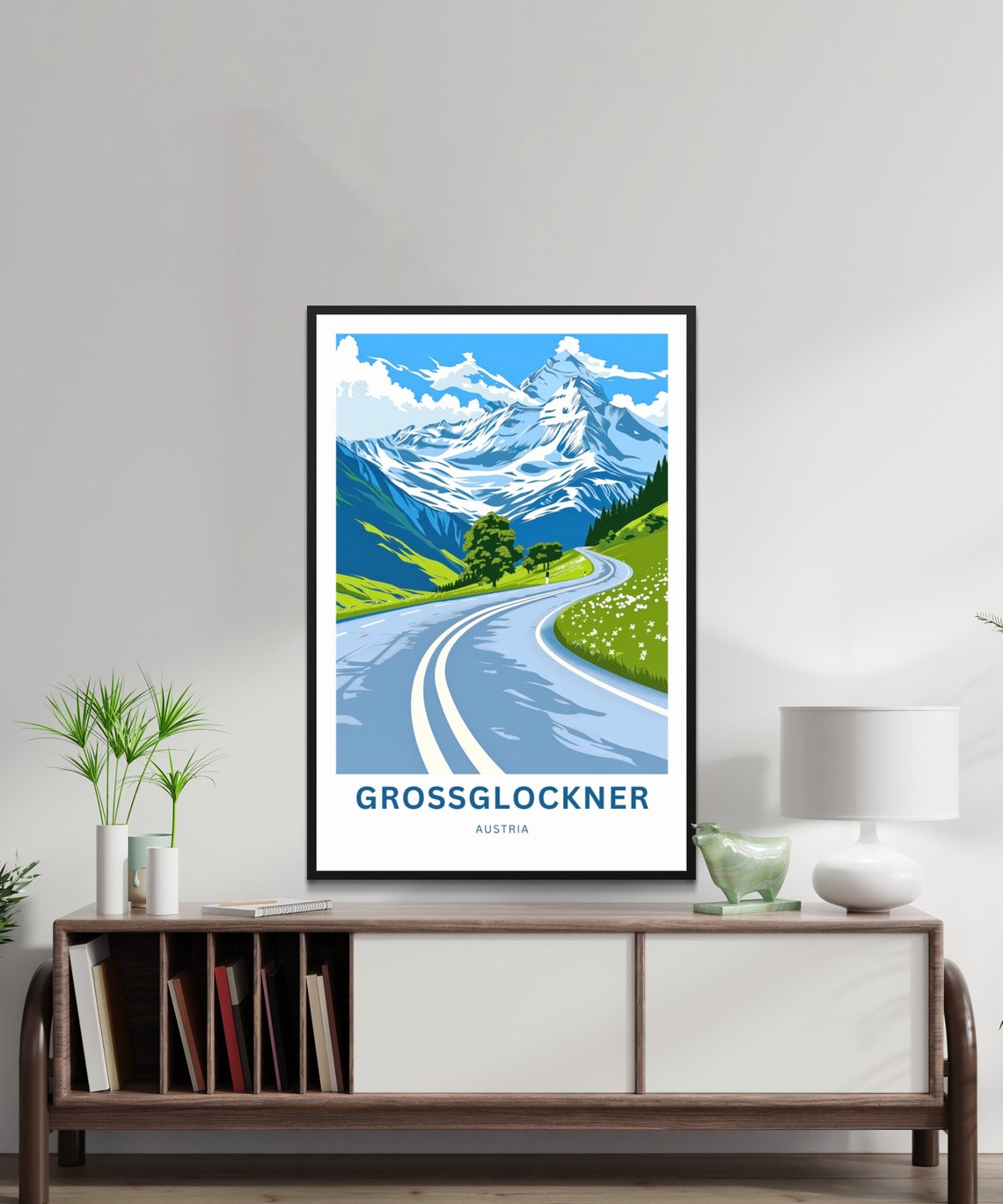 Grossglockner Austria Personalized Wildflower Meadow Road Poster - Image 2