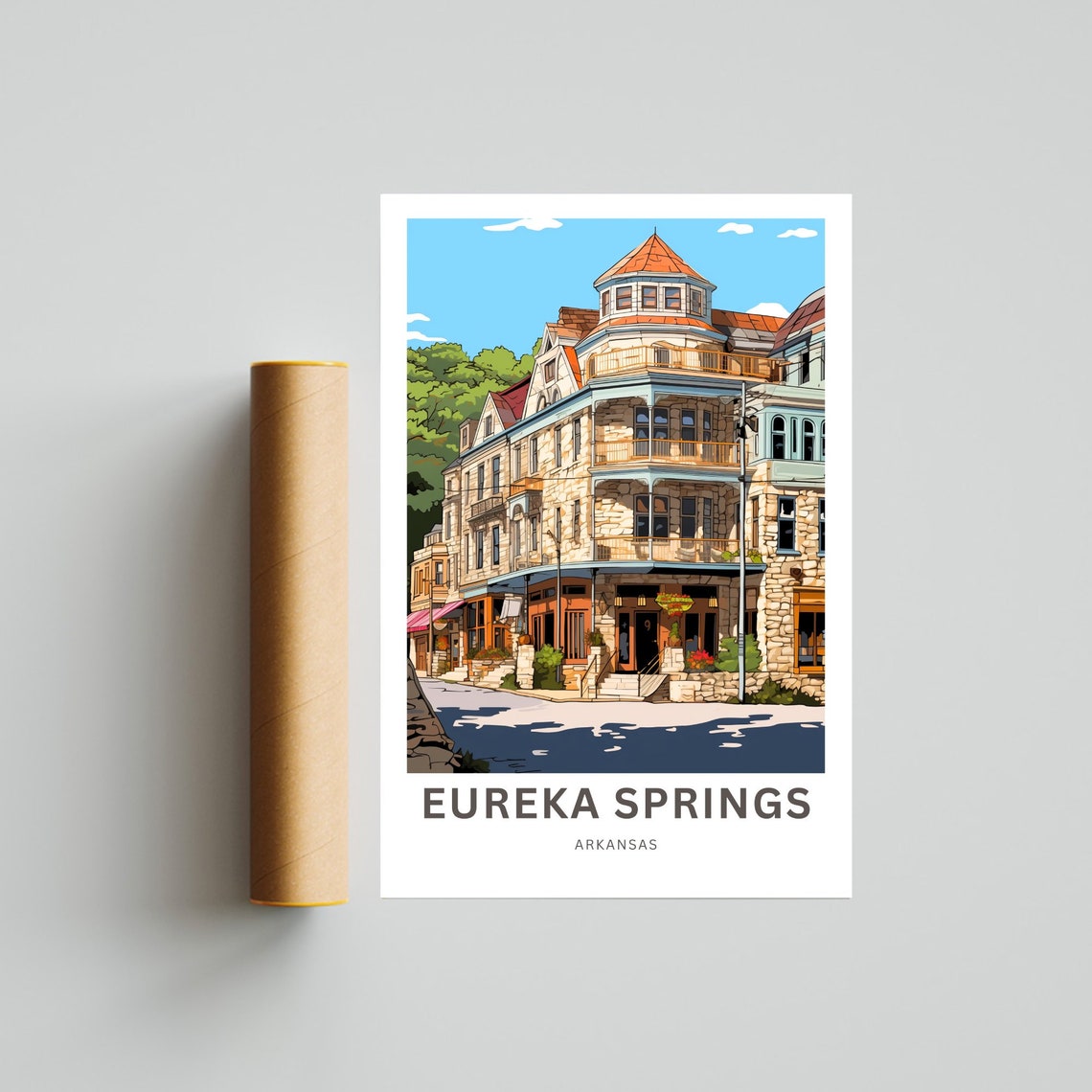 Eureka Springs Arkansas Custom Text Historic Building Poster - Image 2