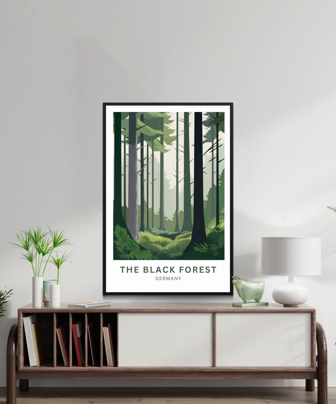 The Black Forest Germany Tall Pines Misty Woodland Grove Travel Poster - Image 2