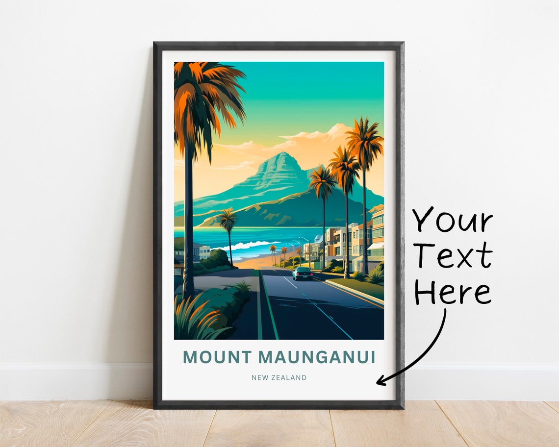 Mount Maunganui New Zealand Personalized Beach Road Sunset Poster