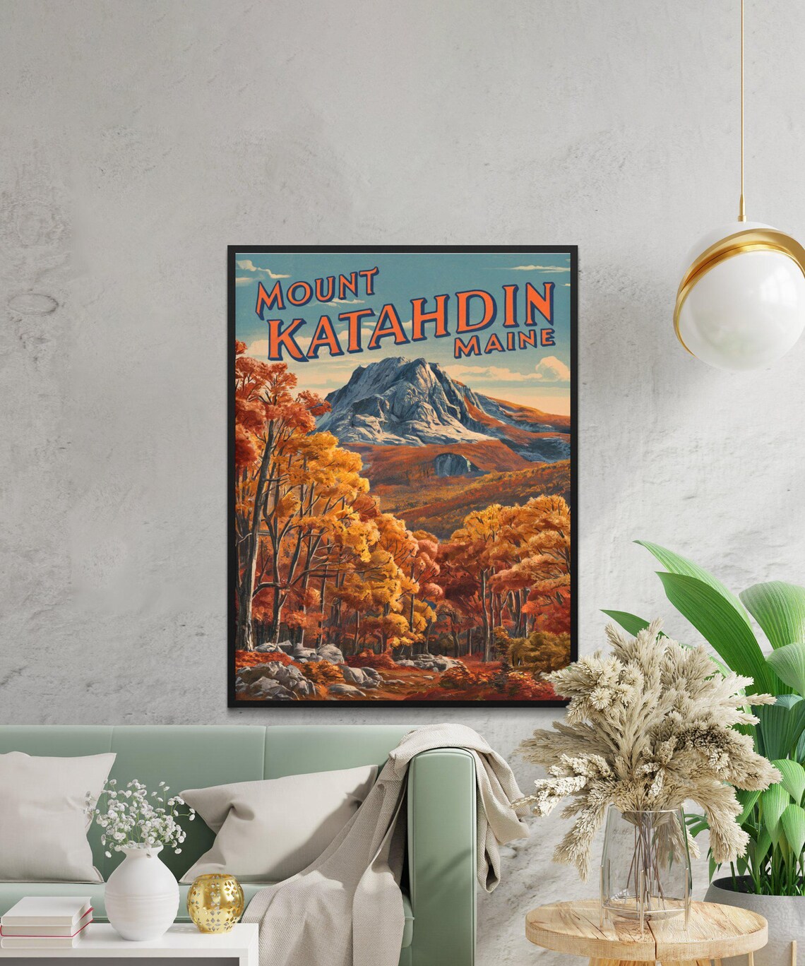 Mount Katahdin Vintage Travel Poster, Maine Wall Art - Image 2