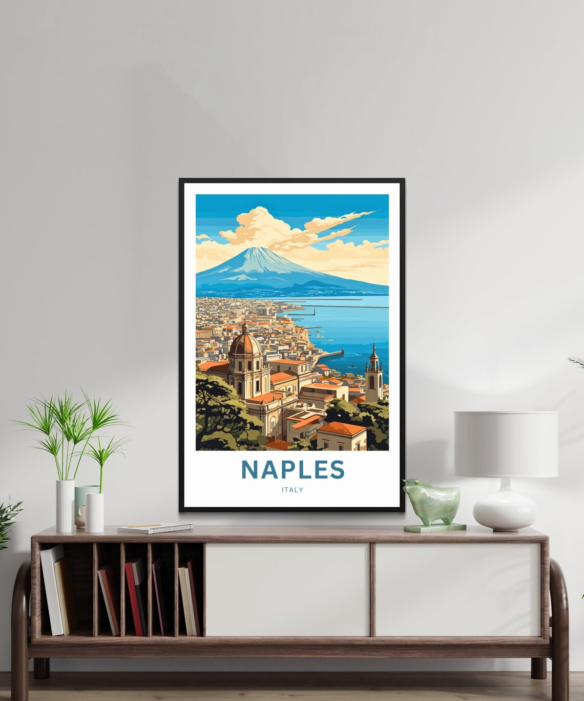 Naples Italy Mount Vesuvius Bay City Panorama Dome Church Poster - Image 2