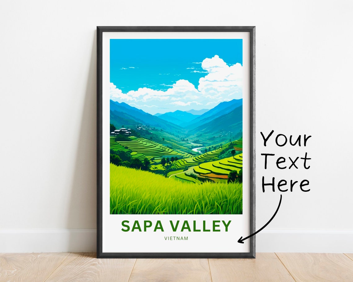 Personalized Sapa Valley Vietnam Rice Terraces Mountain Travel Poster