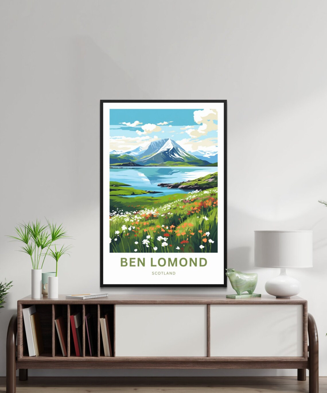 Ben Lomond Scotland Wildflower Meadow Highland Travel Poster - Image 2