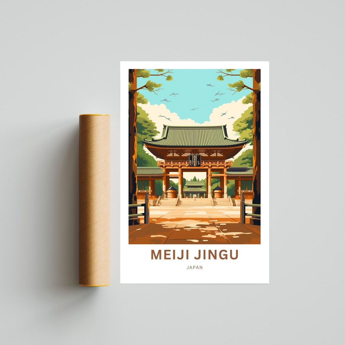 Meiji Jingu Japan Personalized Shinto Temple Gate Travel Poster - Image 4