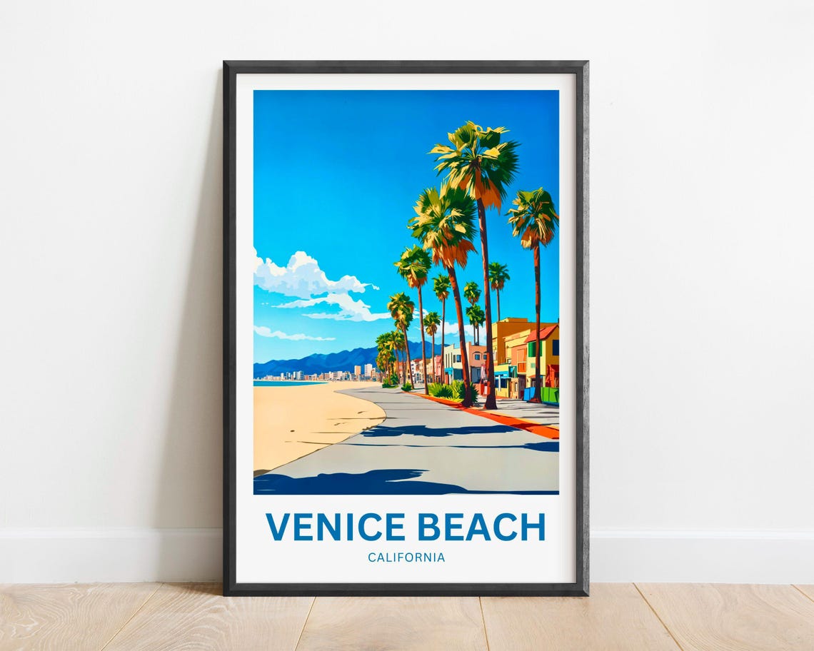 Venice Beach Travel Poster, Gift