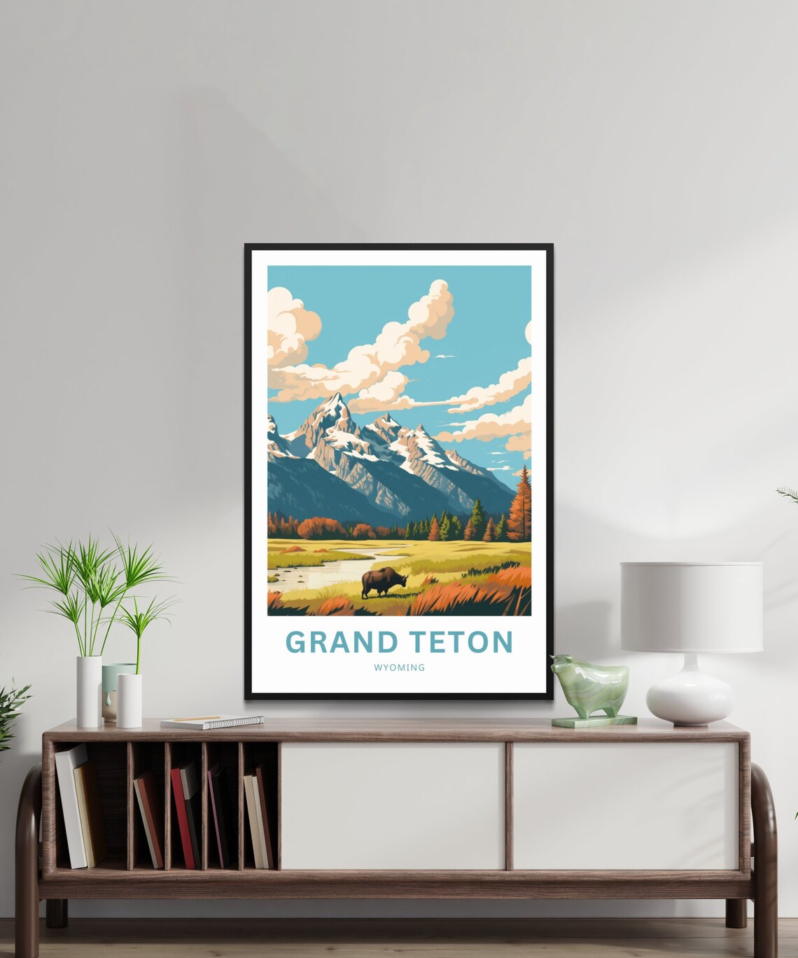 Grand Teton Travel Poster, Wyoming National Park - Image 2